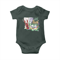 Funny Mardi Gras Louisiana Baby Onesie I Just Want To Be Loved Bayou Crawfish Beads