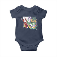 Funny Mardi Gras Louisiana Baby Onesie I Just Want To Be Loved Bayou Crawfish Beads