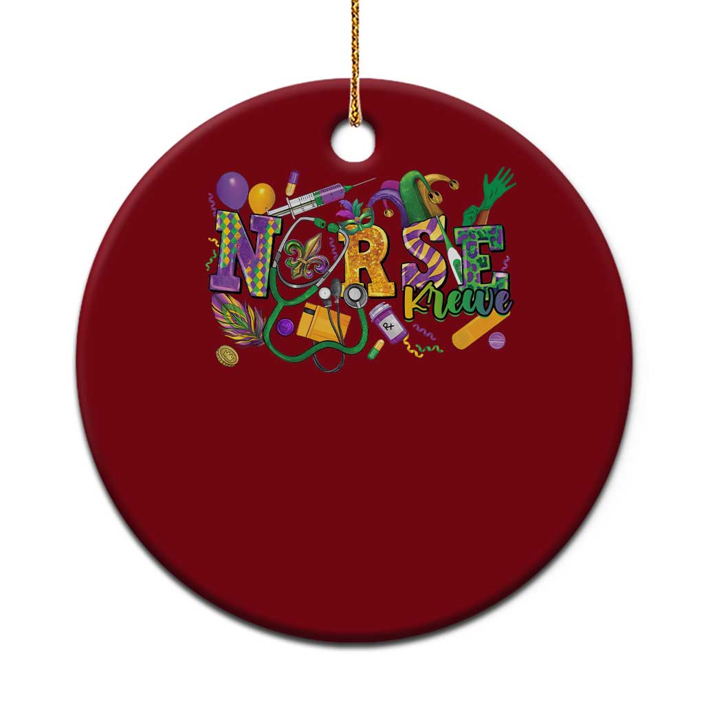 Funny Mardi Gras Nurse Krewe Healthcare Ceramic Ornament