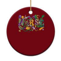 Funny Mardi Gras Nurse Krewe Healthcare Ceramic Ornament