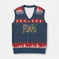 Funny Mardi Gras Nurse Krewe Healthcare V-Neck Knit Sweater Vest