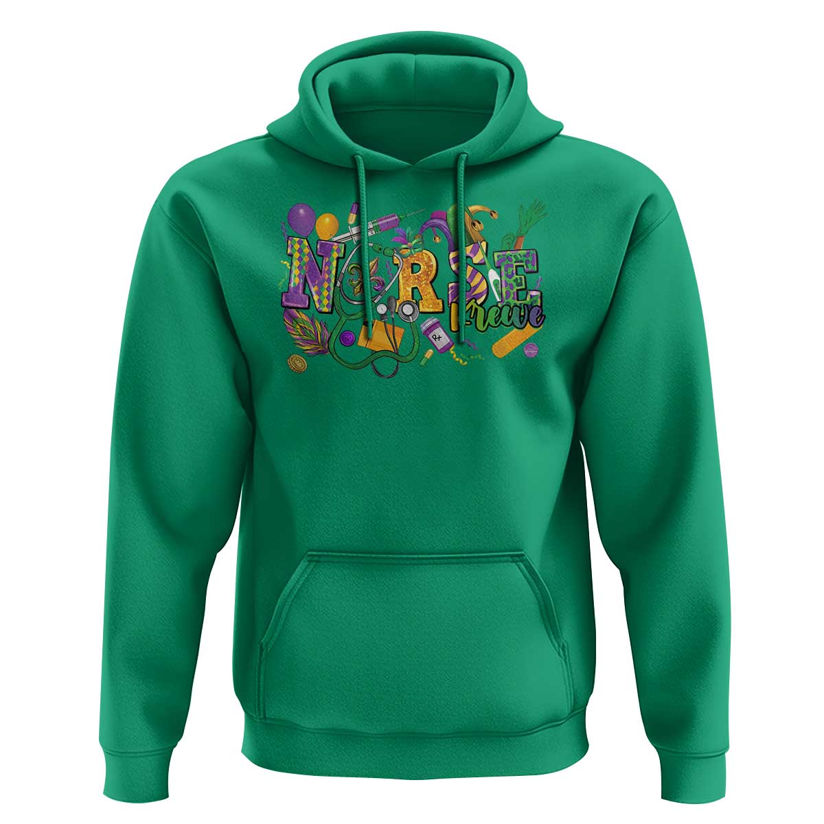 Funny Mardi Gras Nurse Krewe Healthcare Hoodie