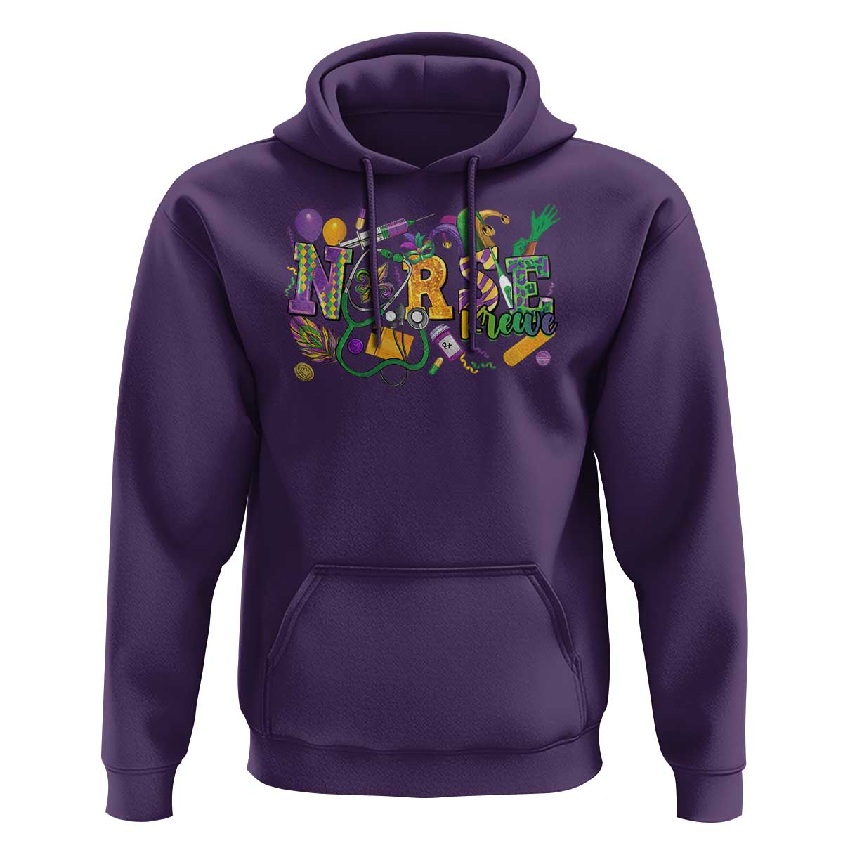 Funny Mardi Gras Nurse Krewe Healthcare Hoodie