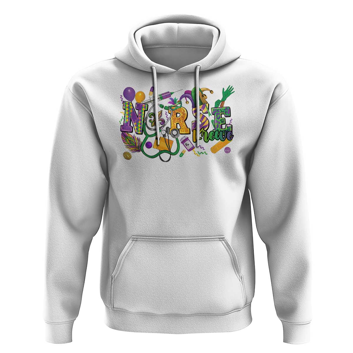 Funny Mardi Gras Nurse Krewe Healthcare Hoodie