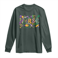Funny Mardi Gras Nurse Krewe Healthcare Long Sleeve Shirt