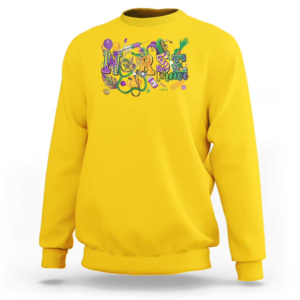 Funny Mardi Gras Nurse Krewe Healthcare Sweatshirt