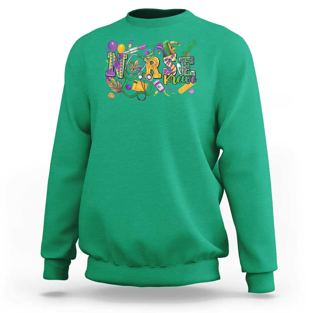 Funny Mardi Gras Nurse Krewe Healthcare Sweatshirt