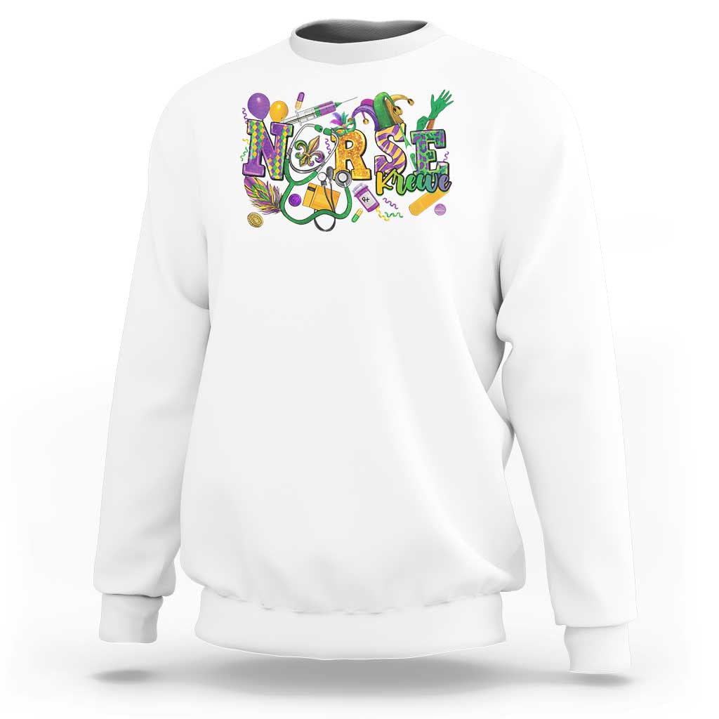 Funny Mardi Gras Nurse Krewe Healthcare Sweatshirt