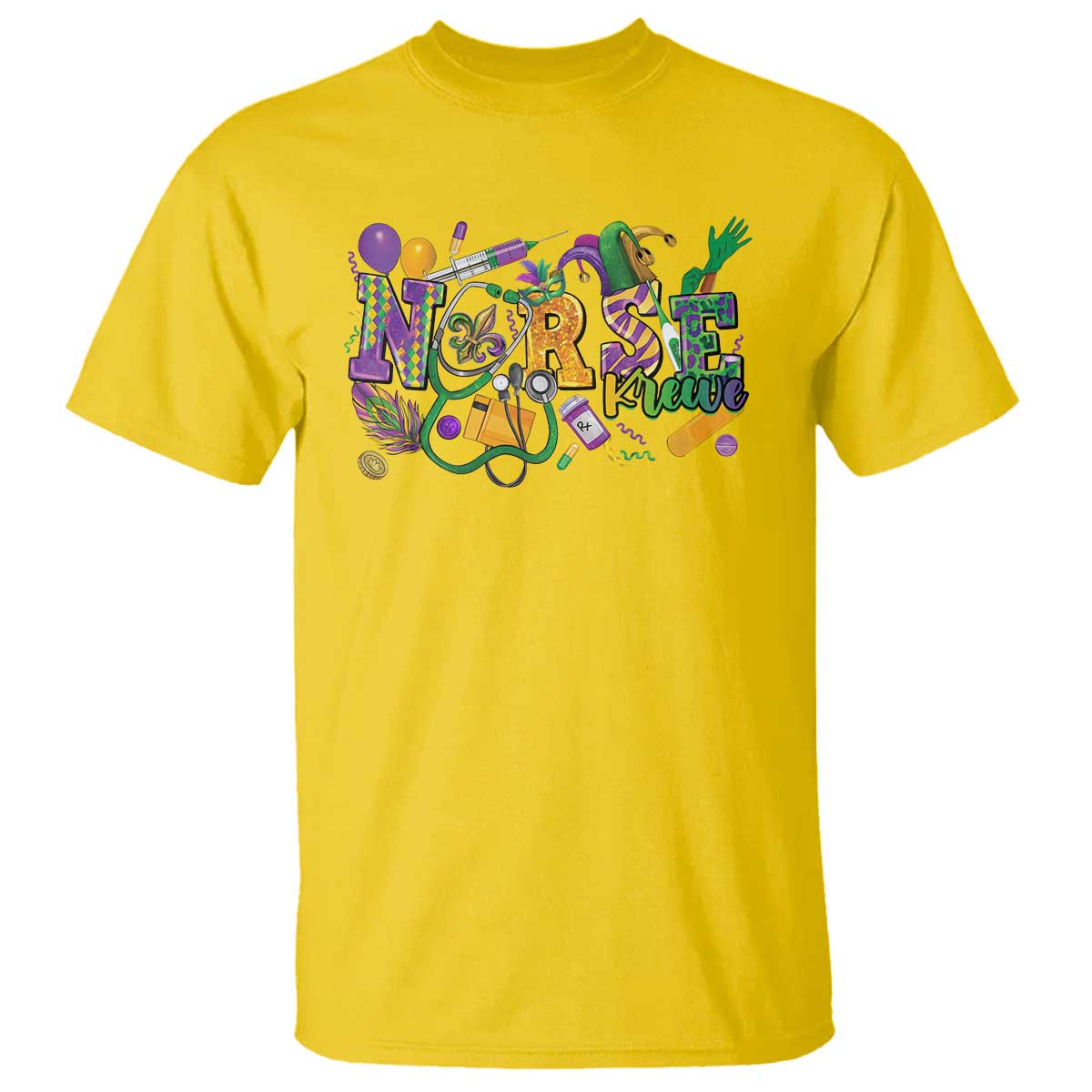 Funny Mardi Gras Nurse Krewe Healthcare T Shirt