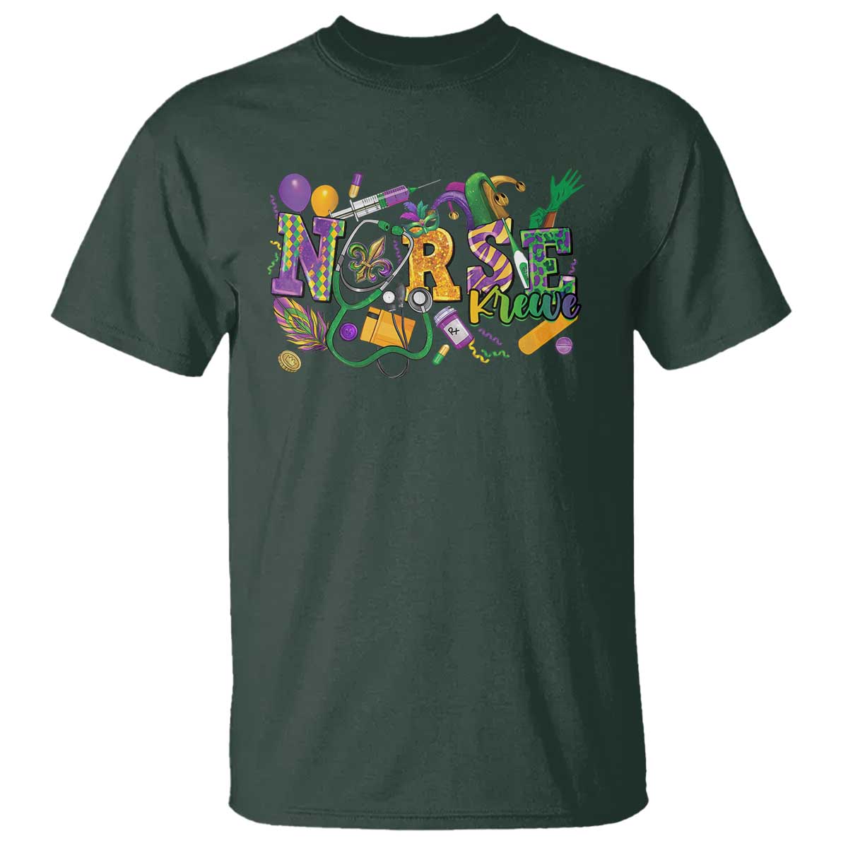 Funny Mardi Gras Nurse Krewe Healthcare T Shirt