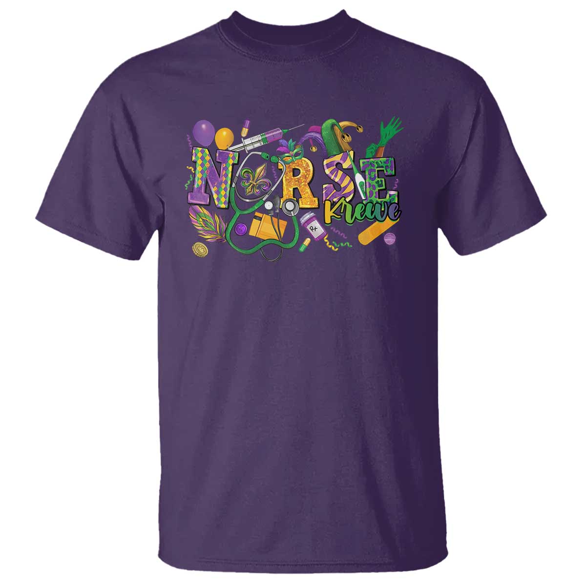 Funny Mardi Gras Nurse Krewe Healthcare T Shirt