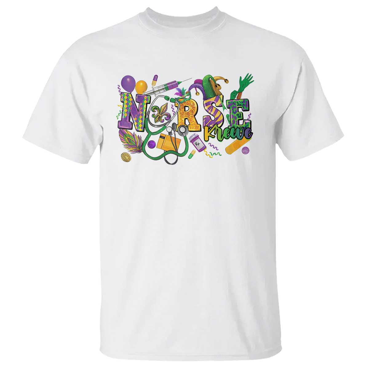 Funny Mardi Gras Nurse Krewe Healthcare T Shirt