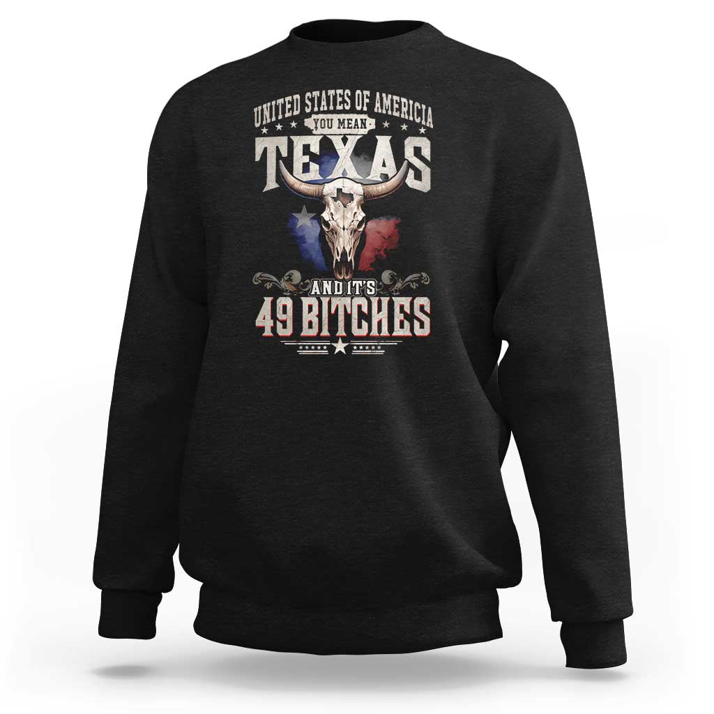 Funny Texan Sweatshirt United States Of America You Mean Texas And It's 49 Bitches