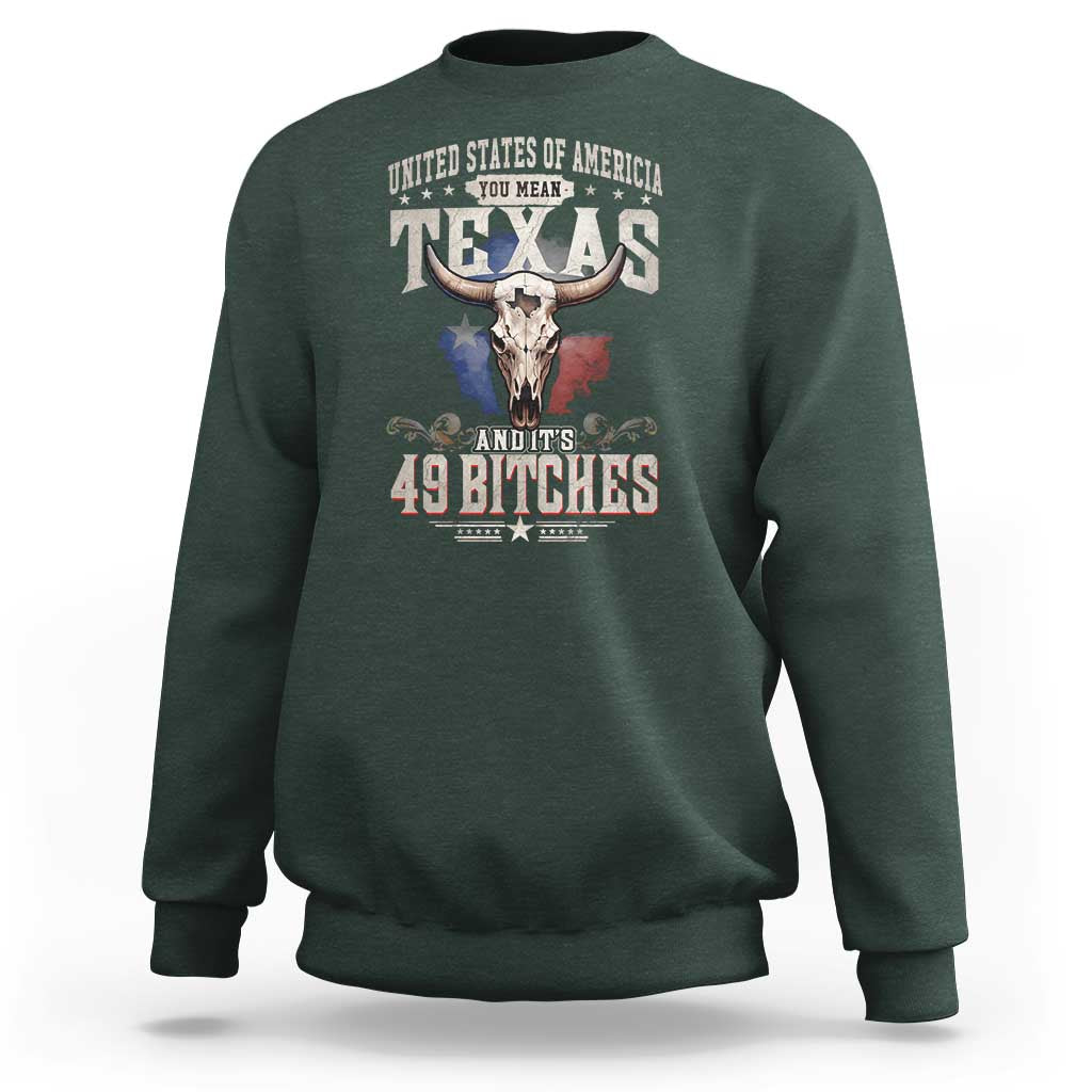 Funny Texan Sweatshirt United States Of America You Mean Texas And It's 49 Bitches