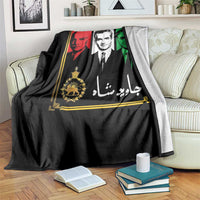 Pahlavi Kings of Iran Throw Blanket Javid Shah Long live the King