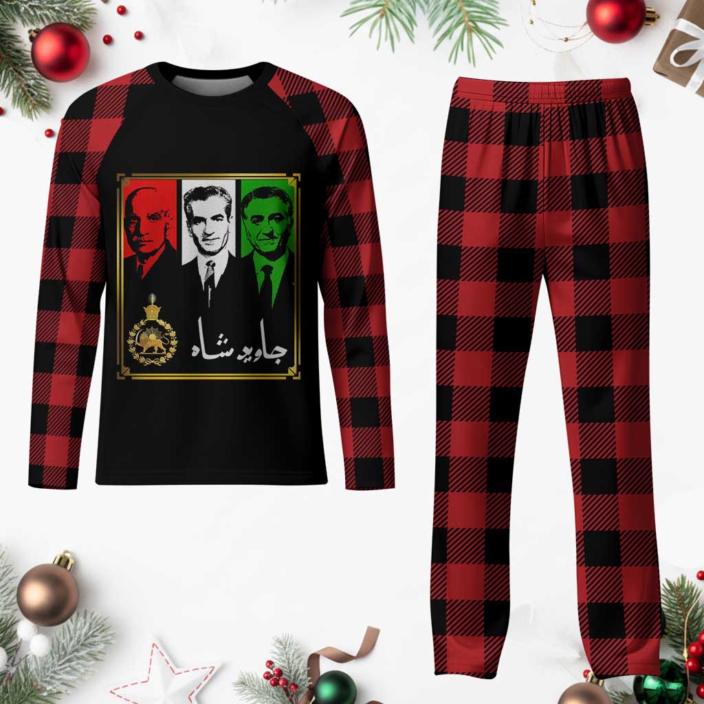 Pahlavi Kings of Iran Plaid Pajama Set Javid Shah Long live the King