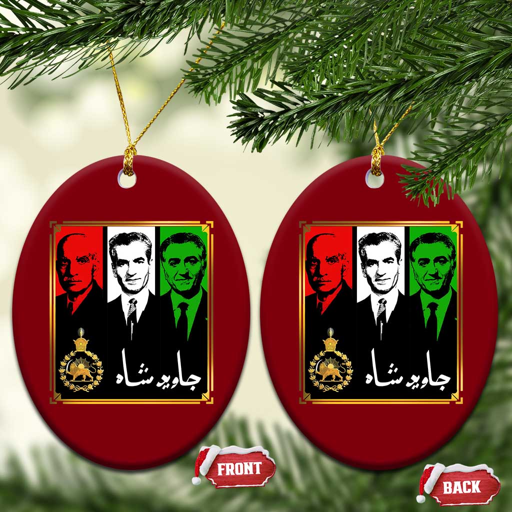 Pahlavi Kings of Iran Ceramic Ornament Javid Shah Long live the King