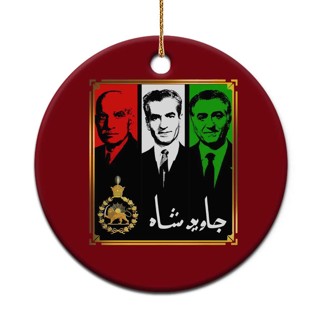 Pahlavi Kings of Iran Ceramic Ornament Javid Shah Long live the King