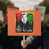 Pahlavi Kings of Iran Protest Sign Javid Shah Long live the King
