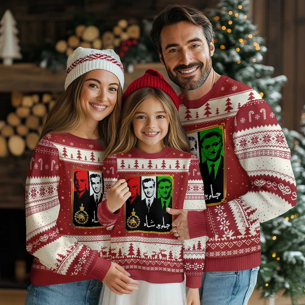 Pahlavi Kings of Iran Ugly Christmas Sweater Javid Shah Long live the King