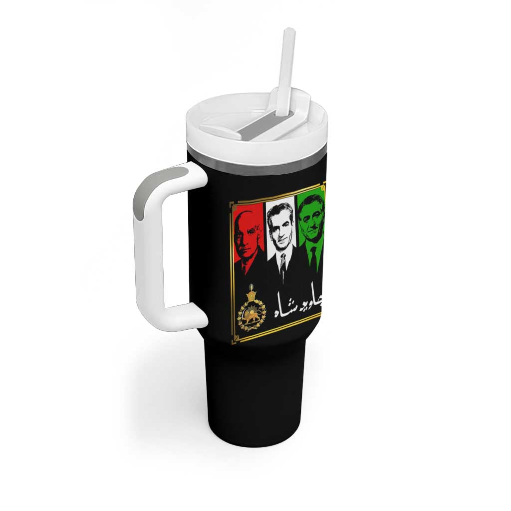 Pahlavi Kings of Iran Tumbler With Handle Javid Shah Long live the King