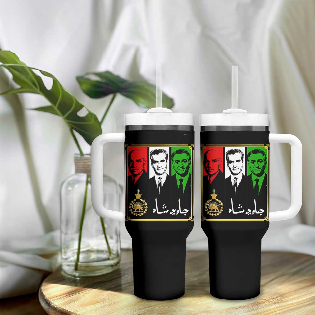 Pahlavi Kings of Iran Tumbler With Handle Javid Shah Long live the King