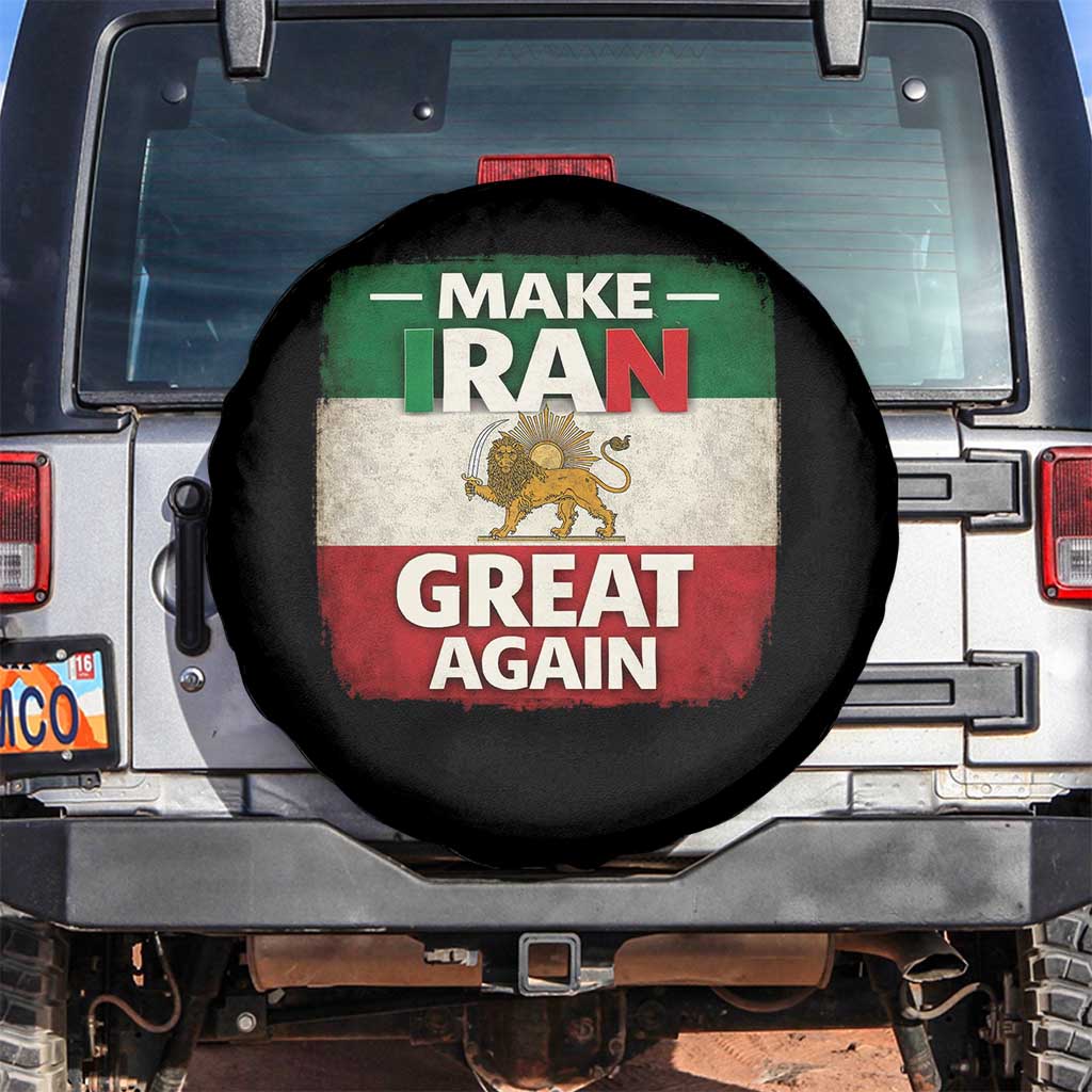 Make Iran Great Again Spare Tire Cover MIGA Vintage Persian Lion Flag
