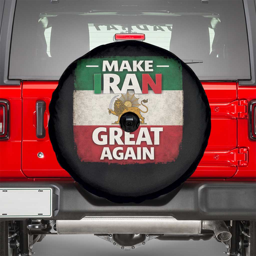 Make Iran Great Again Spare Tire Cover MIGA Vintage Persian Lion Flag