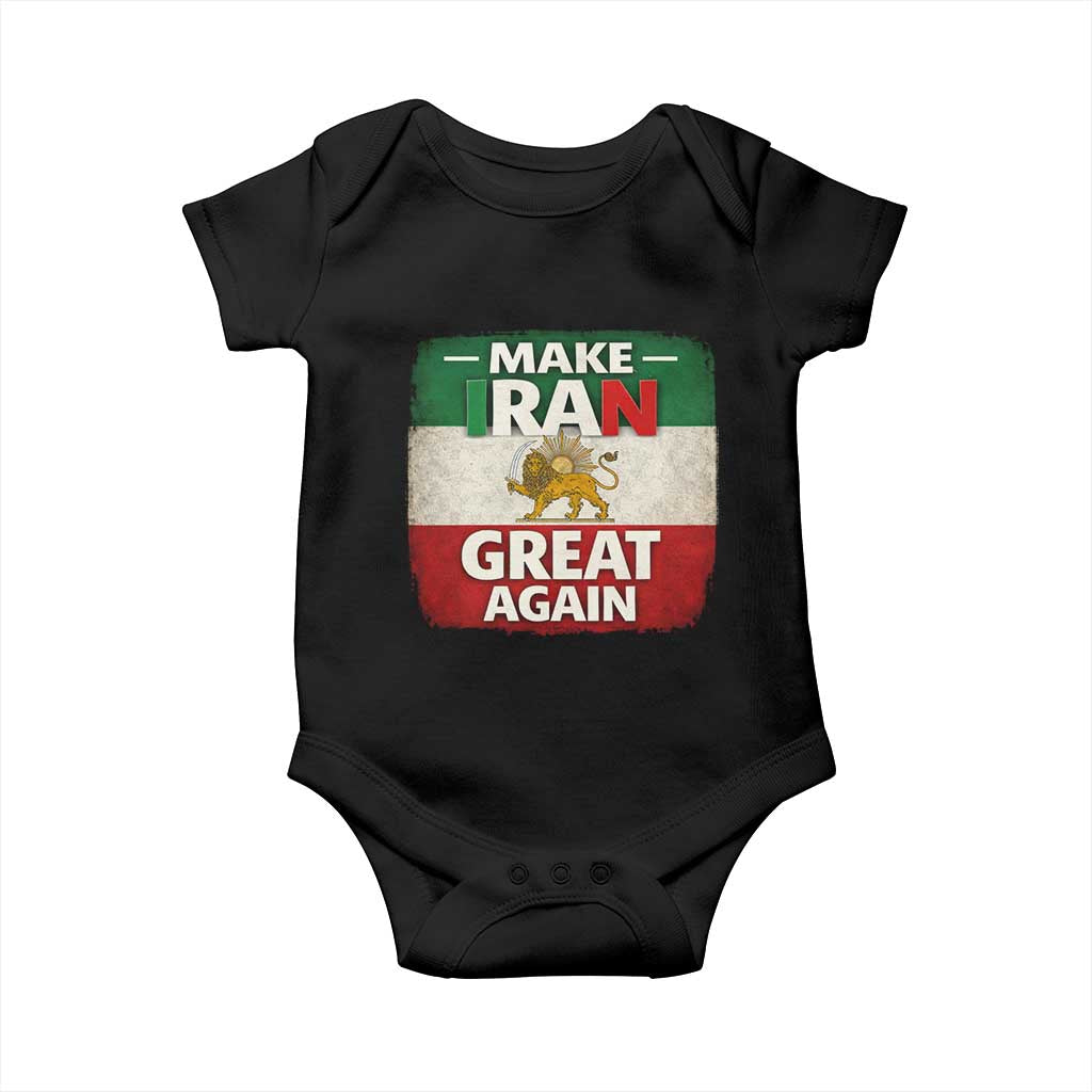 Make Iran Great Again Baby Onesie MIGA Vintage Persian Lion Flag