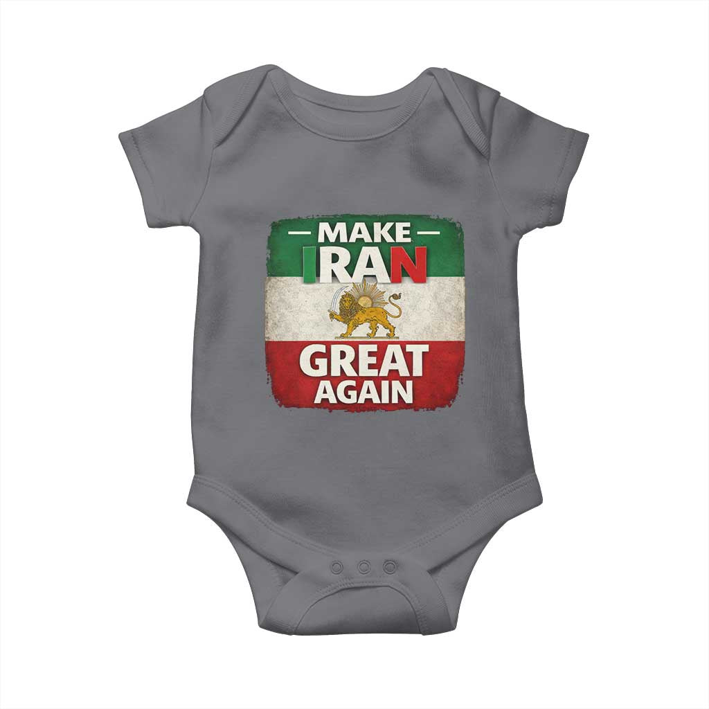 Make Iran Great Again Baby Onesie MIGA Vintage Persian Lion Flag