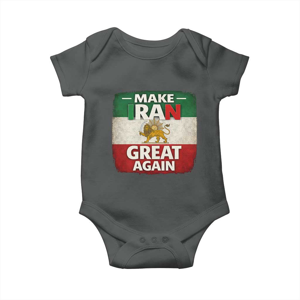 Make Iran Great Again Baby Onesie MIGA Vintage Persian Lion Flag