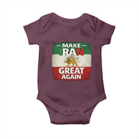 Make Iran Great Again Baby Onesie MIGA Vintage Persian Lion Flag