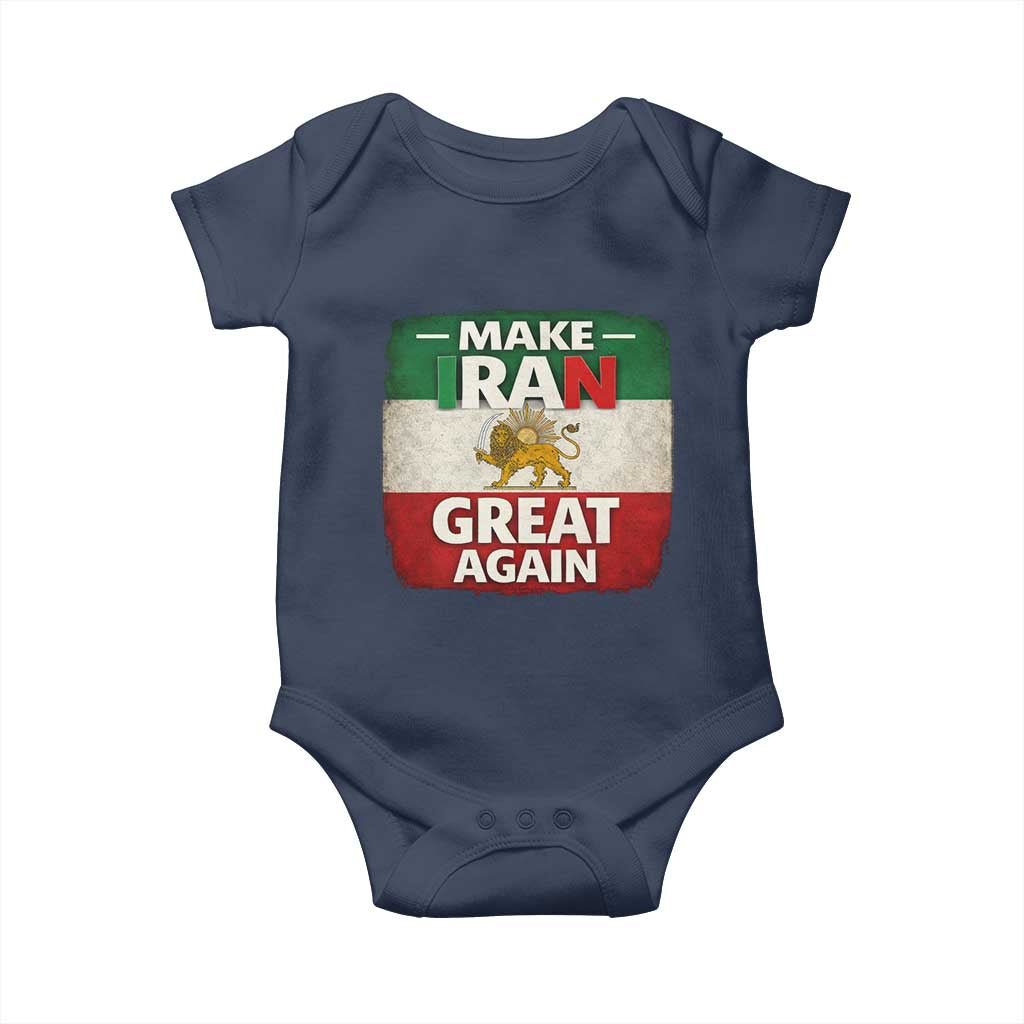 Make Iran Great Again Baby Onesie MIGA Vintage Persian Lion Flag