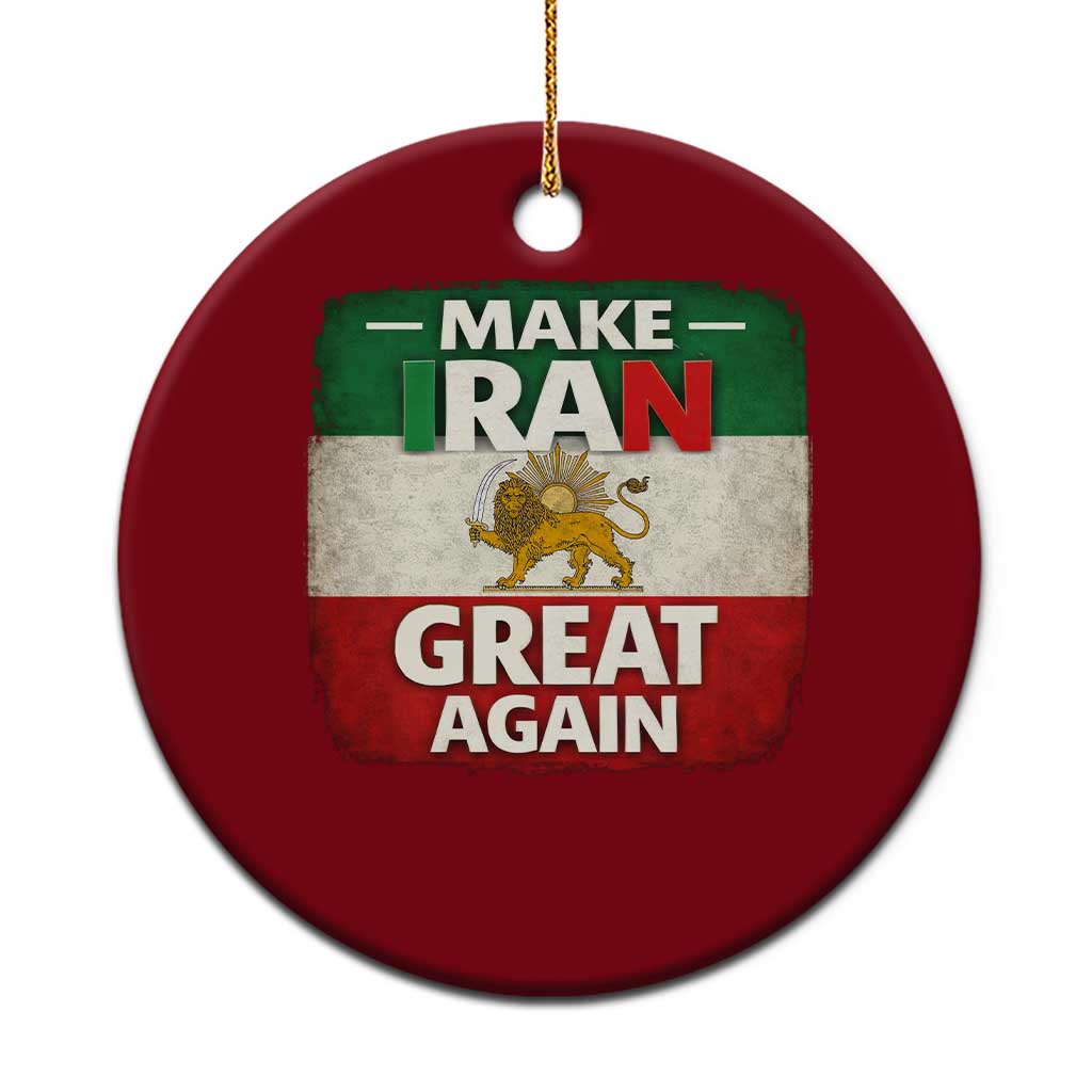Make Iran Great Again Ceramic Ornament MIGA Vintage Persian Lion Flag