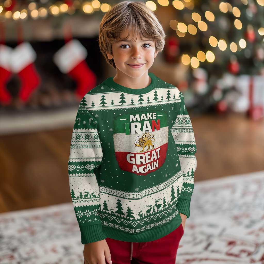 Make Iran Great Again Ugly Christmas Sweater MIGA Vintage Persian Lion Flag