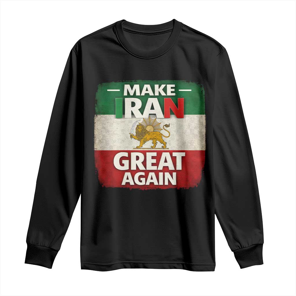 Make Iran Great Again Long Sleeve Shirt MIGA Vintage Persian Lion Flag
