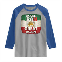 Make Iran Great Again Raglan Shirt MIGA Vintage Persian Lion Flag