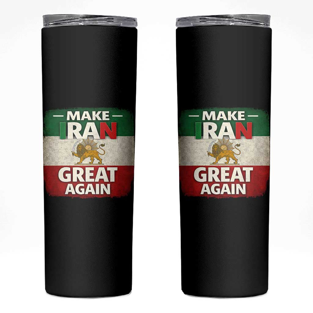 Make Iran Great Again Skinny Tumbler MIGA Vintage Persian Lion Flag