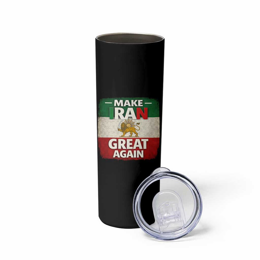 Make Iran Great Again Skinny Tumbler MIGA Vintage Persian Lion Flag