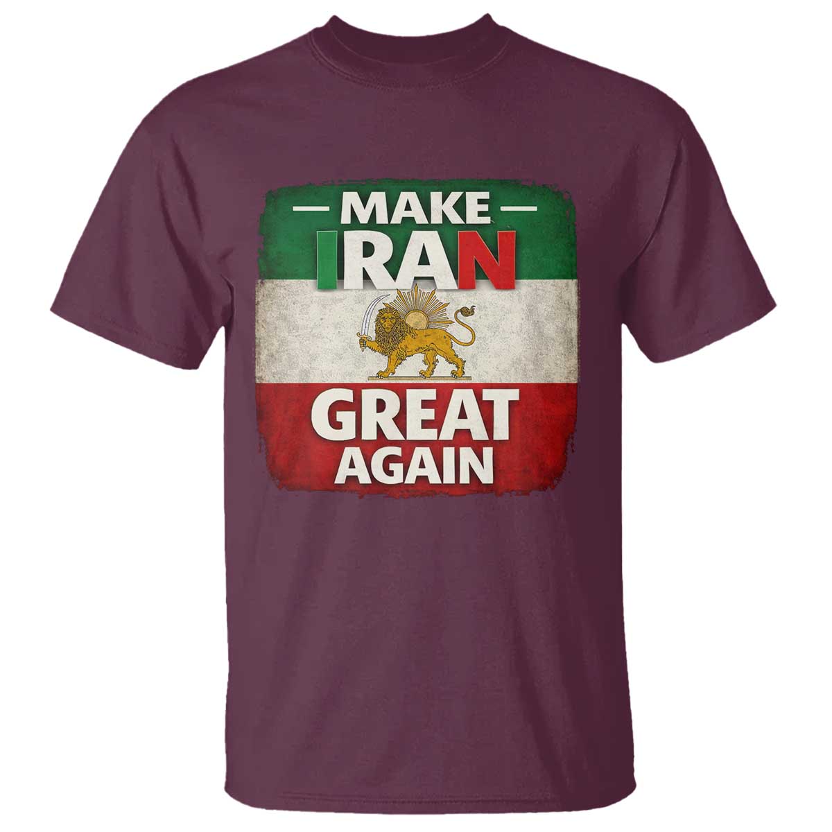 Make Iran Great Again T Shirt MIGA Vintage Persian Lion Flag