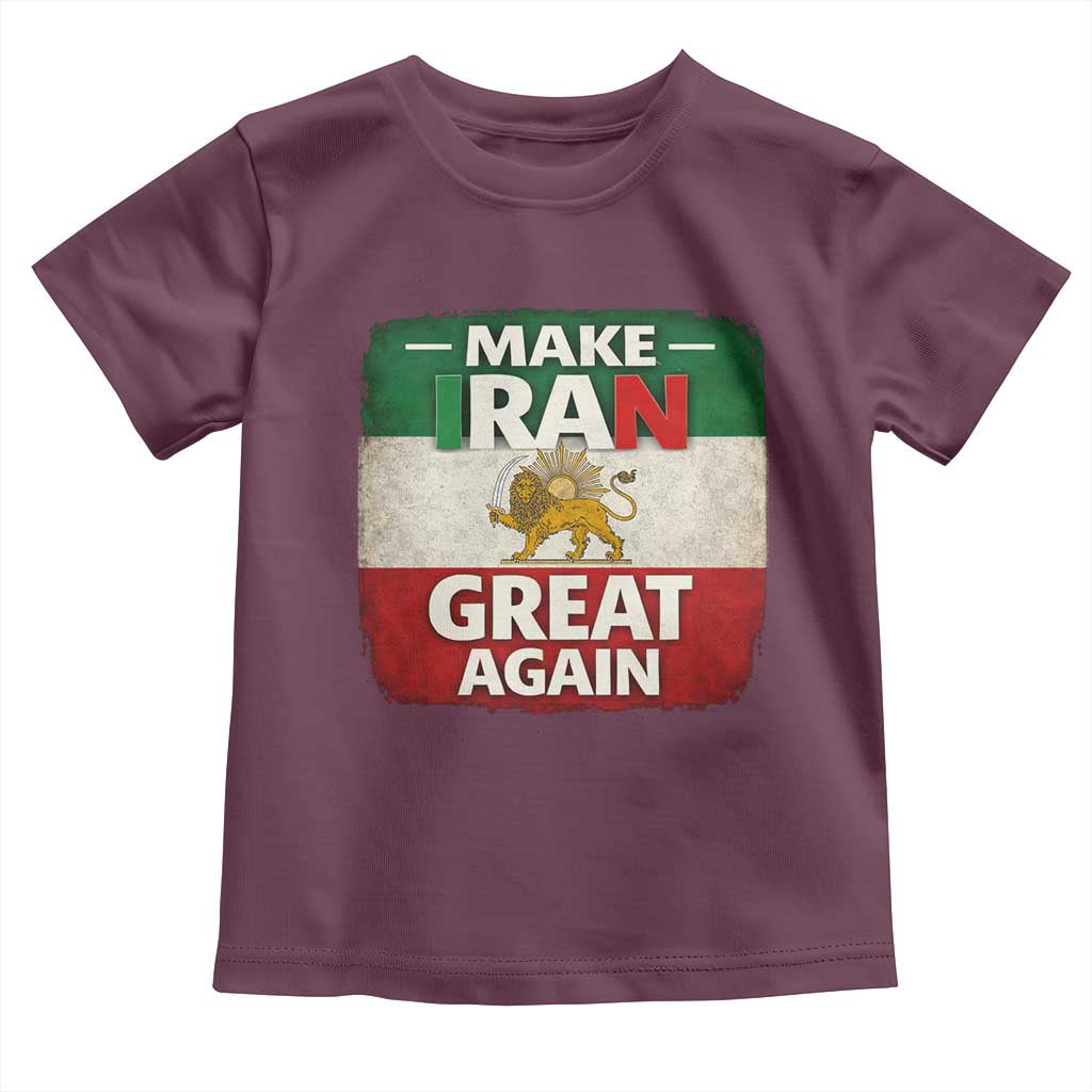 Make Iran Great Again Toddler T Shirt MIGA Vintage Persian Lion Flag