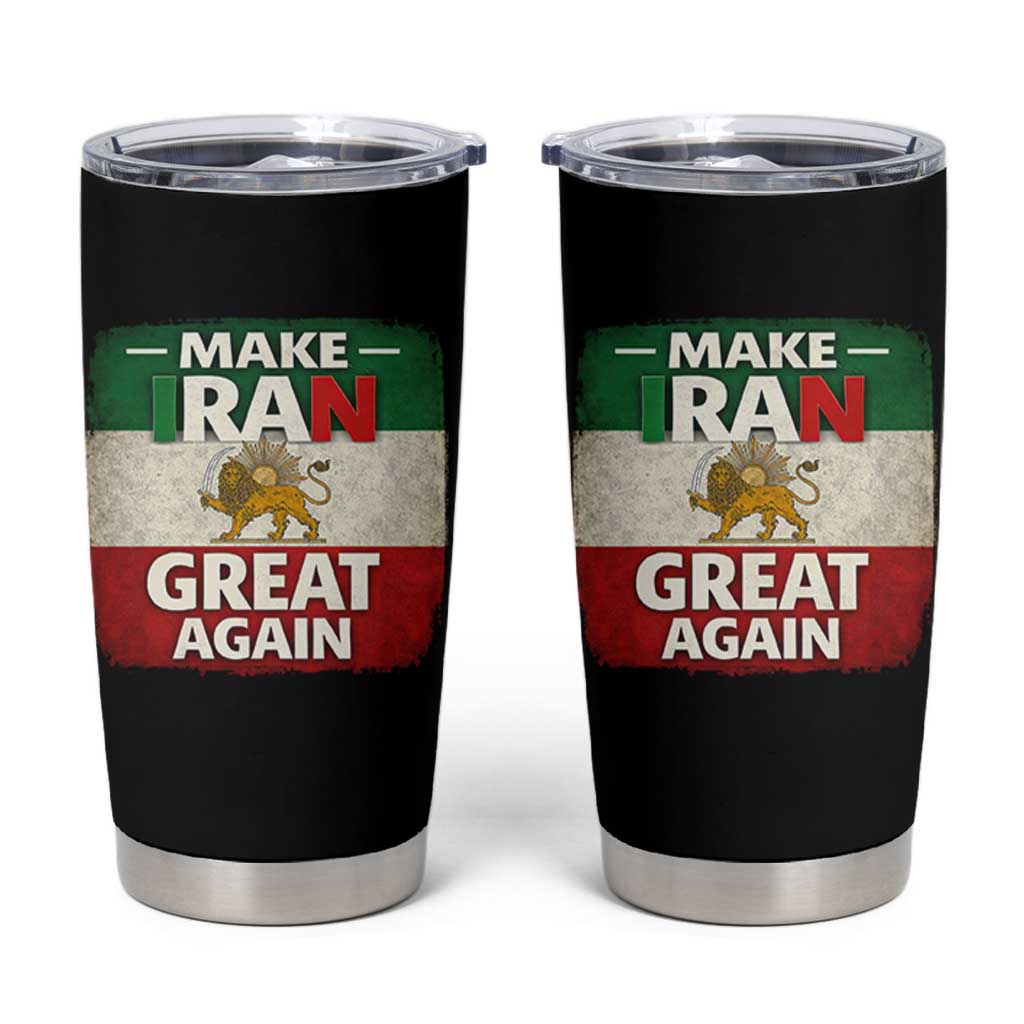 Make Iran Great Again Tumbler Cup MIGA Vintage Persian Lion Flag