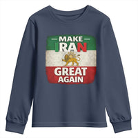 Make Iran Great Again Youth Sweatshirt MIGA Vintage Persian Lion Flag