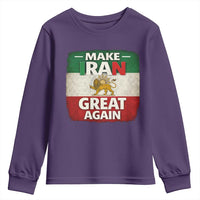 Make Iran Great Again Youth Sweatshirt MIGA Vintage Persian Lion Flag