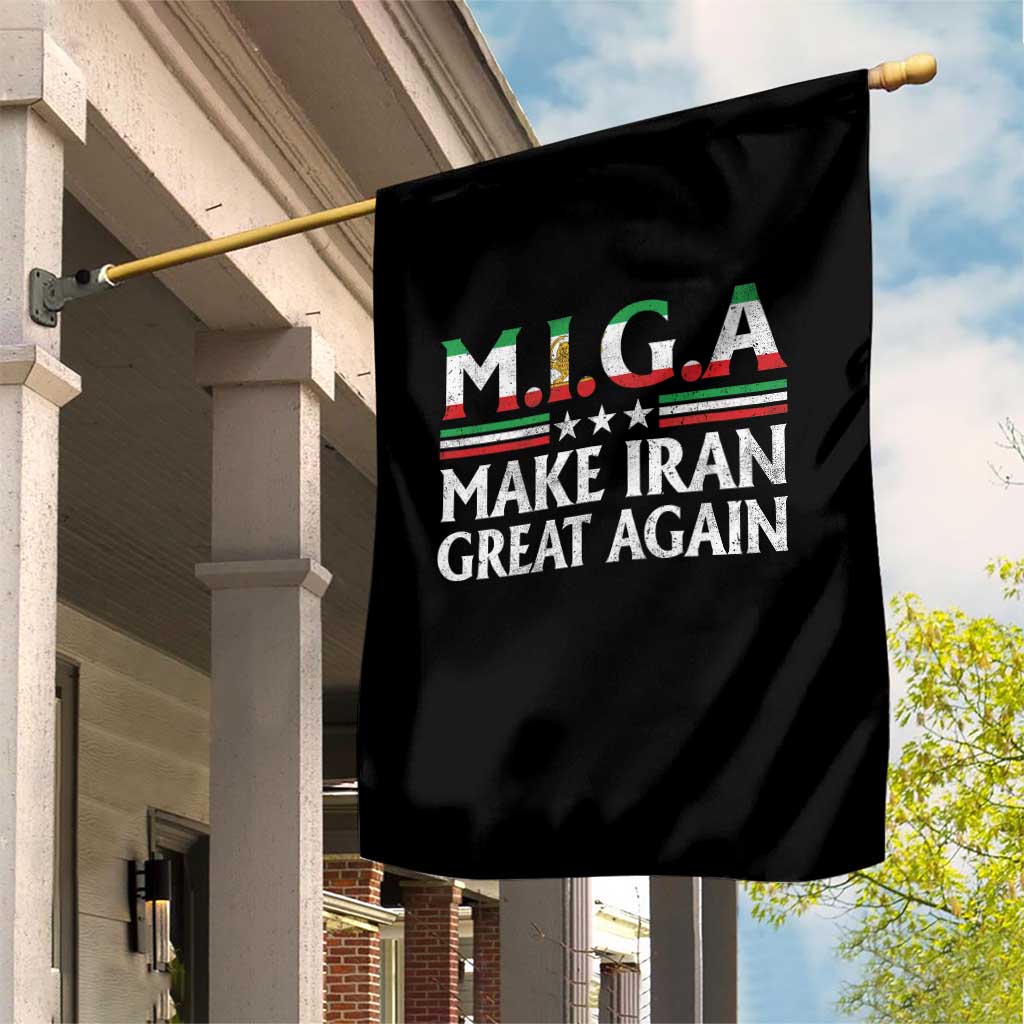 Make Iran Great Again Garden Flag MIGA Emblem Of Iran Persian Lion Flag