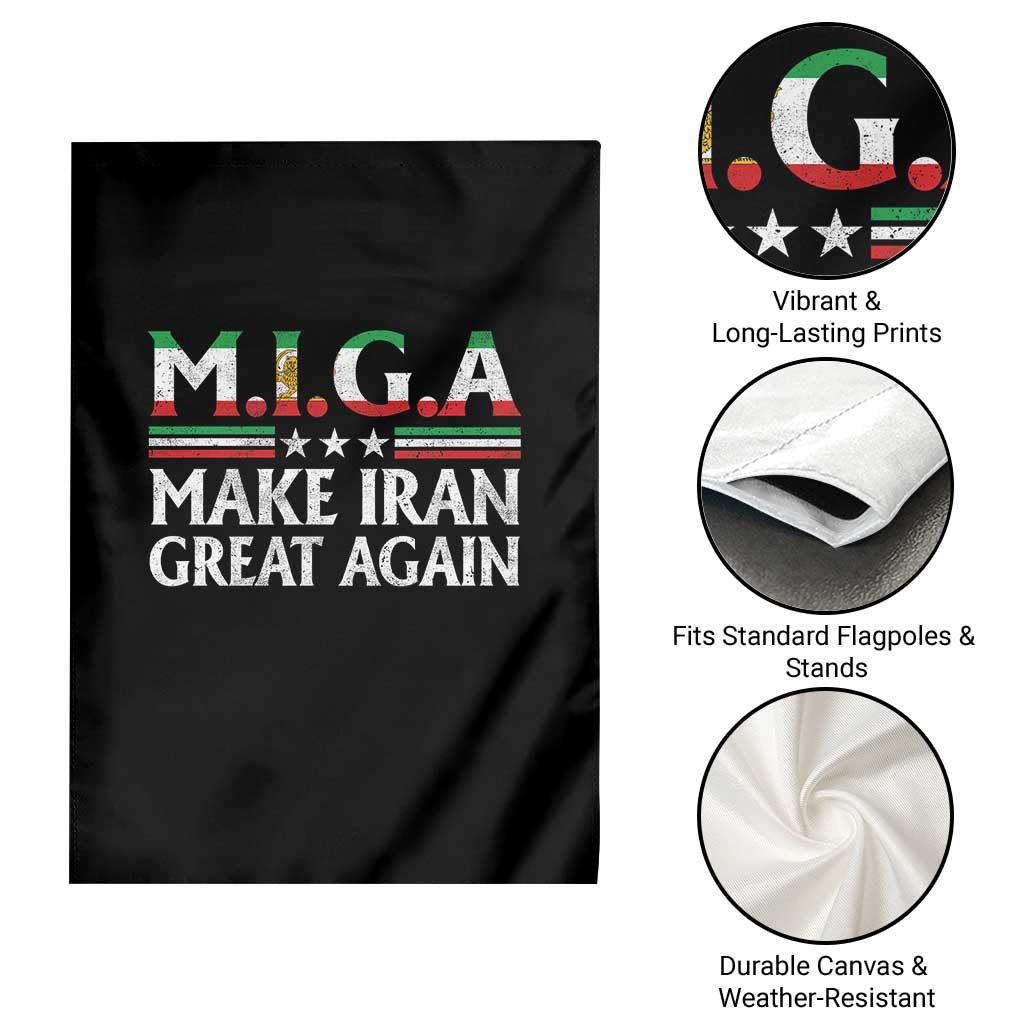 Make Iran Great Again Garden Flag MIGA Emblem Of Iran Persian Lion Flag
