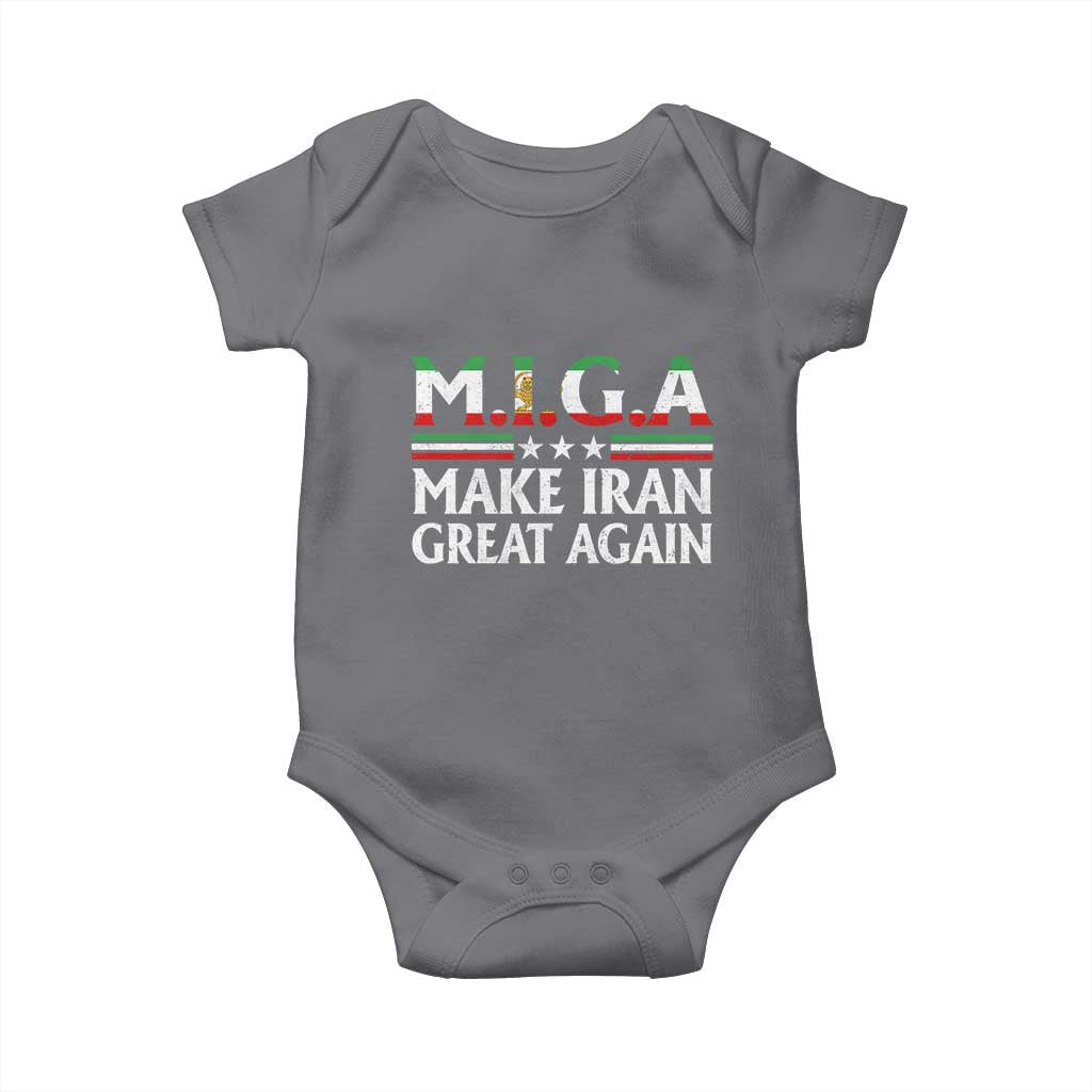 Make Iran Great Again Baby Onesie MIGA Emblem Of Iran Persian Lion Flag
