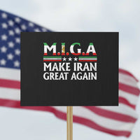 Make Iran Great Again Protest Sign MIGA Emblem Of Iran Persian Lion Flag