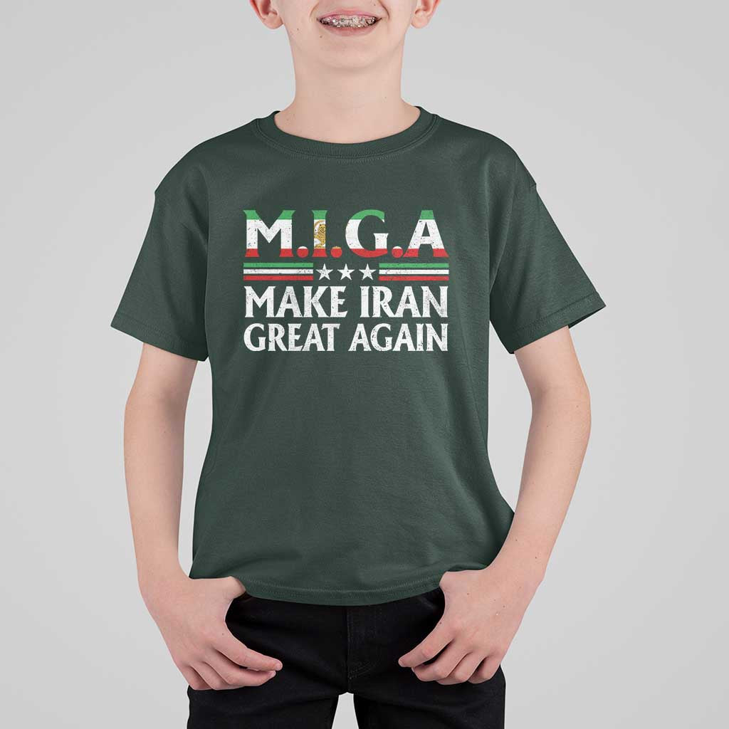 Make Iran Great Again T Shirt For Kid MIGA Emblem Of Iran Persian Lion Flag