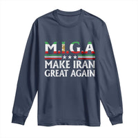 Make Iran Great Again Long Sleeve Shirt MIGA Emblem Of Iran Persian Lion Flag